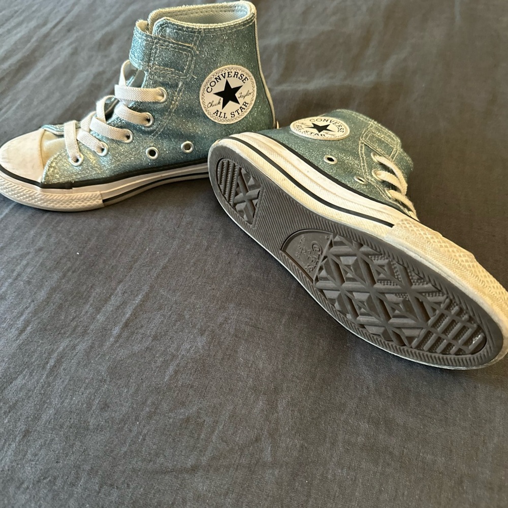 Converse Girls Glitter High-Top Sneakers - Teal
